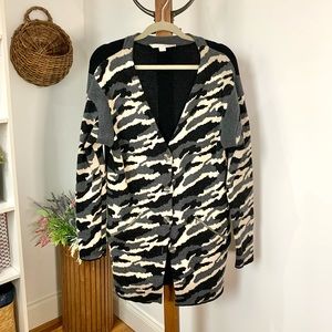 Diane Von Furstenberg Gstaad Camo Front Wool Cardigan